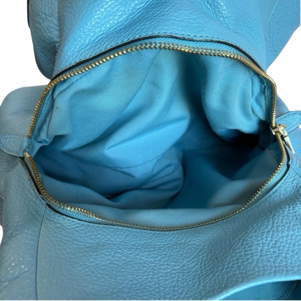 COACH shoulder bag in super soft teal pebble leather w/silver hardware - Picture 15 of 16